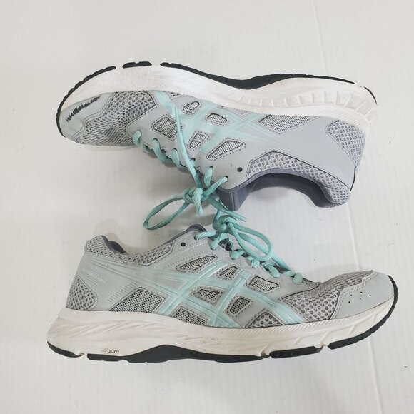 ASICS Womens Sneakers SZ 8.5 GEL-Contend 5 Gray Green Ampli Foam Run Rubber Sole - Picture 2 of 11